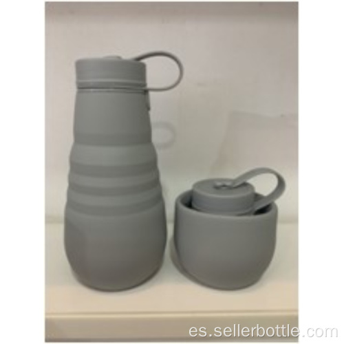 Botella de silicona de color sólido plegable de 500 ml Estilo 2